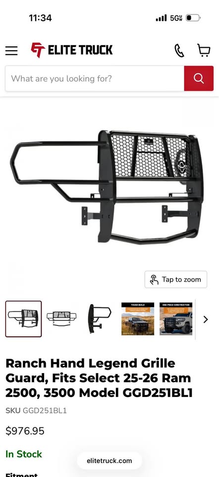 2025-26 dodge ram 2500/3500 ranch hand grille guard